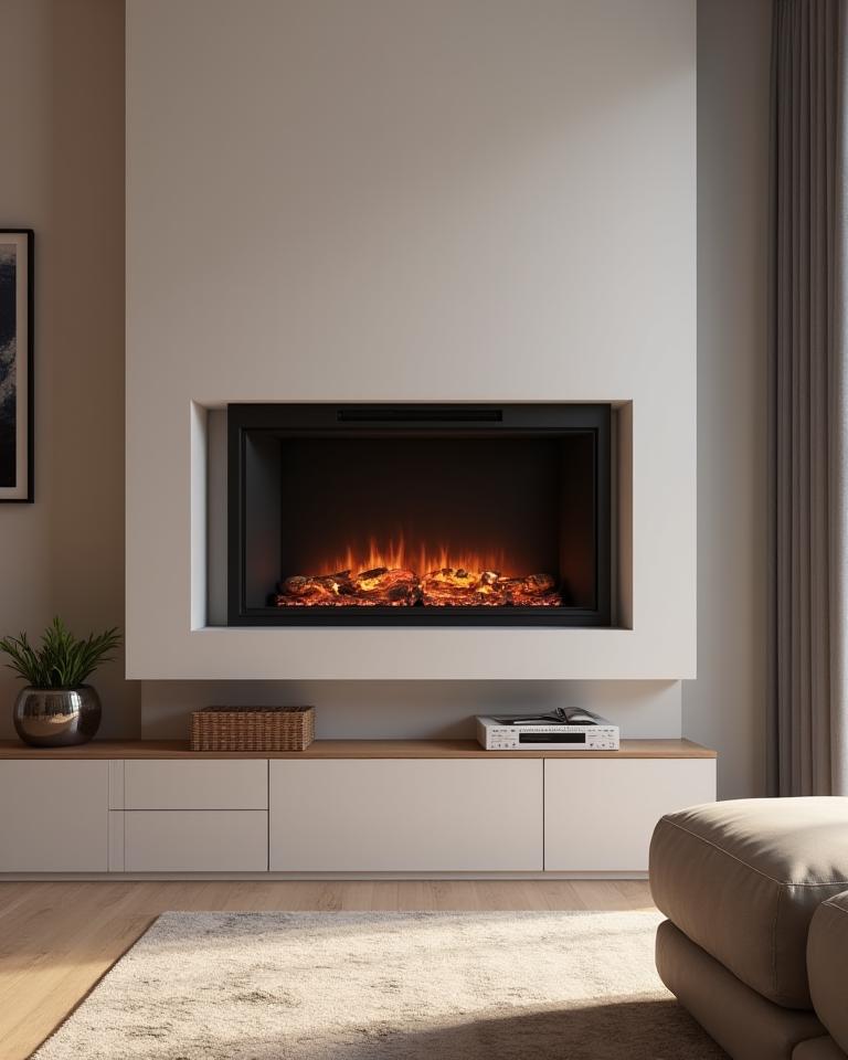Diseño de chimenea compacta para apartamento